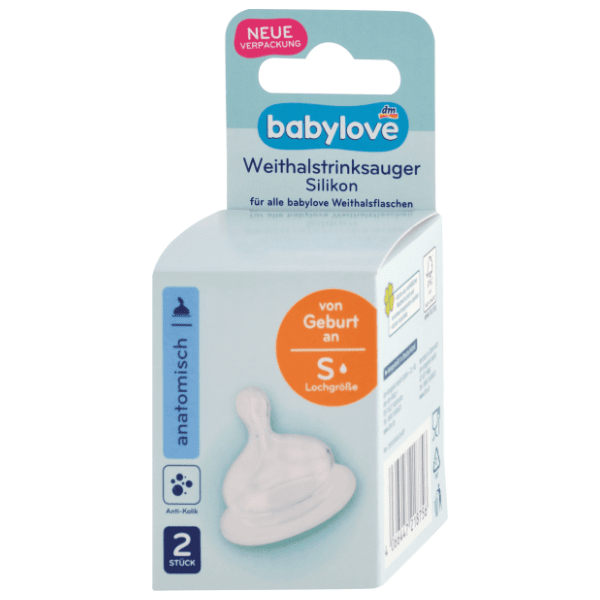 BABYLOVE silikonska cucla široko grlo 2kom