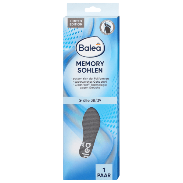 BALEA memorijski ulošci za cipele 38-39 sivi 1par 2kom