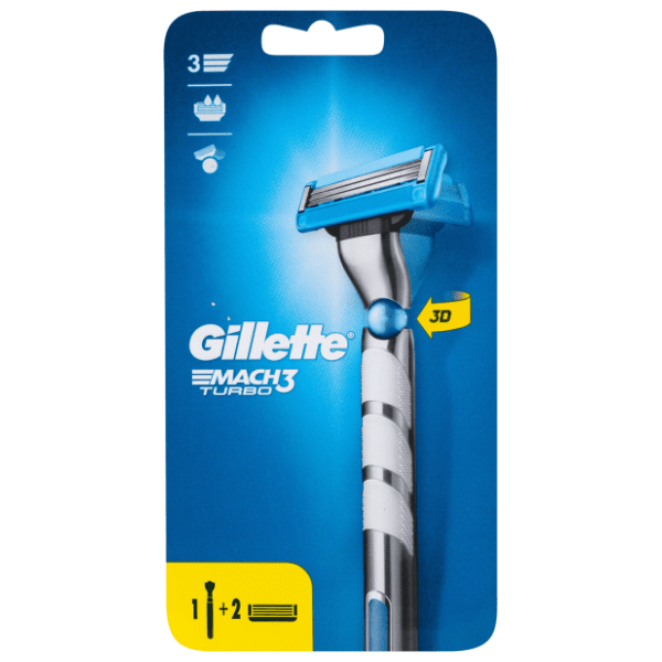 Brijač GILLETTE Mach 3 turbo 3D 1kom + 2 patrone