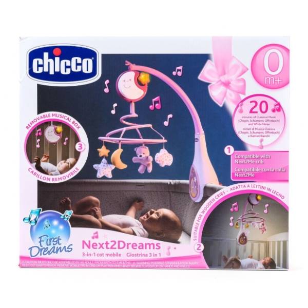 CHICCO vrteška Next 2 dreams roze
