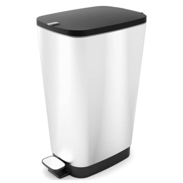 CURVER kanta za smeće chic steel metalik siva 50l