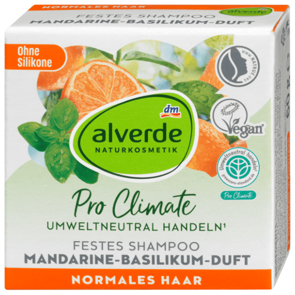 Čvrsti šampon ALVERDE Pro climate mandarina i bosiljak 60g