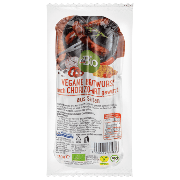 DM BIO Chorizo art dimnjene veganske kobasice sa pšenicom 130g