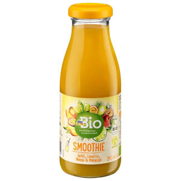 DM BIO Smoothie jabuka limeta mango marakuja belo grožđe 245ml