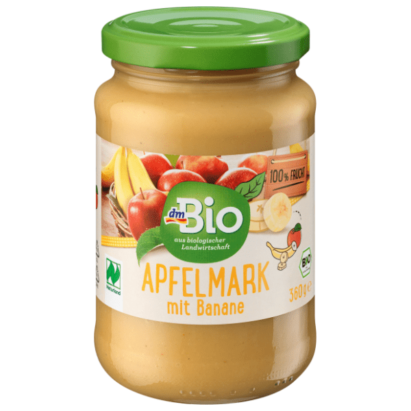 DM BIO voćni pire jabuka i banana 360g