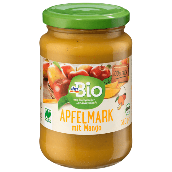 DM BIO voćni pire jabuka i mango 360g