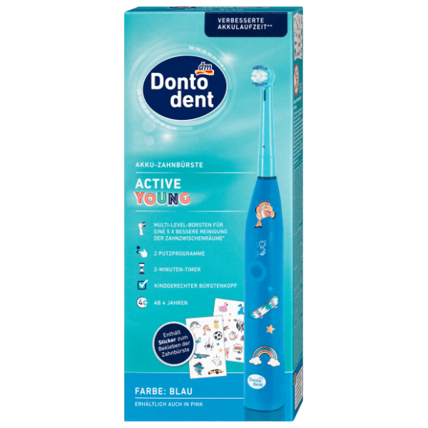 DONTODENT Active young dečija električna četkica 4g 1kom plava