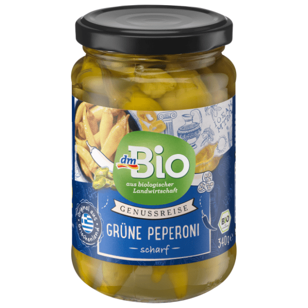 Feferoni DM BIO zeleni ljuti u slanom rastvoru 170g