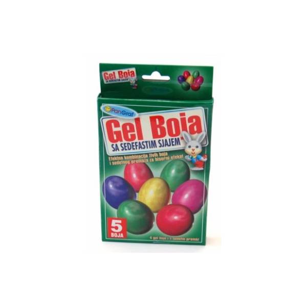 Set boja za uskršnja jaja i sedef gel PANGRAF 5kom + rukavice