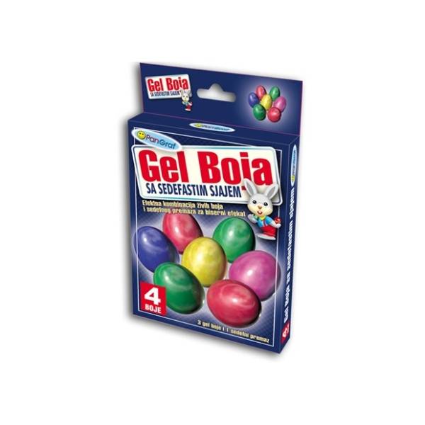 Gel boja za jaja sa sedefastim sjajem PANGRAF 4kom + rukavice