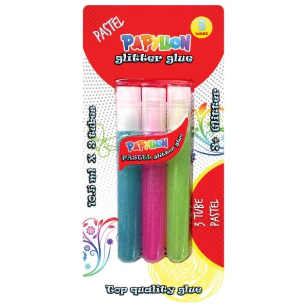 Gliter u tubama pastel PANGRAF 3kom