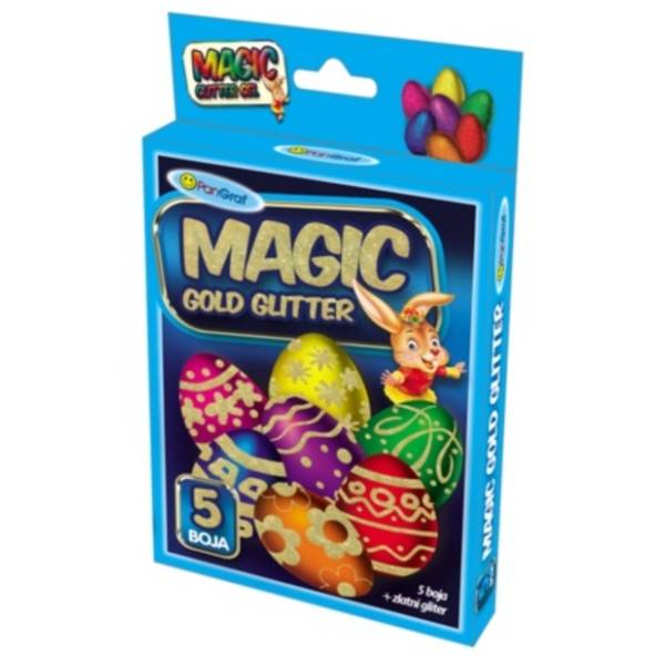 Gliter gel za ukrašavanje jaja magic zlatni PANGRAF 5kom