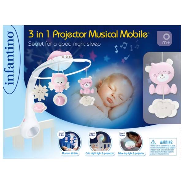 INFANTINO muzička vrteška 3u1 pink