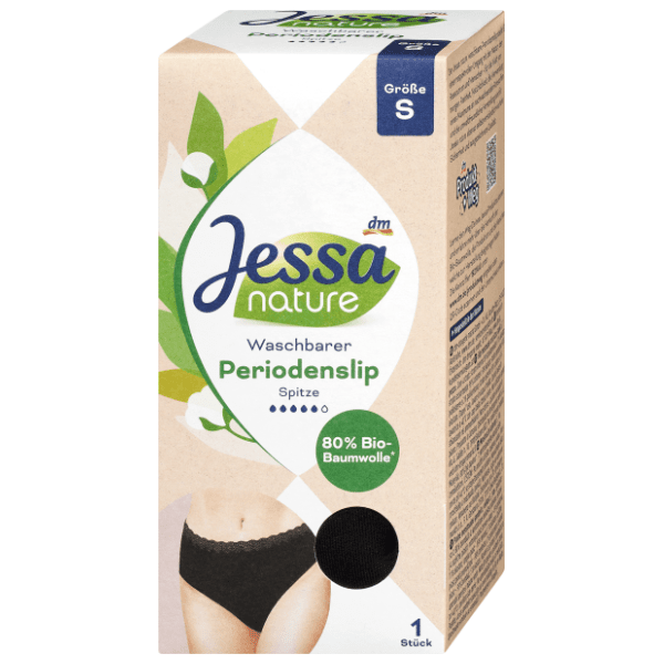 JESSA Nature višekratne menstrualne gaćice S crne 1kom