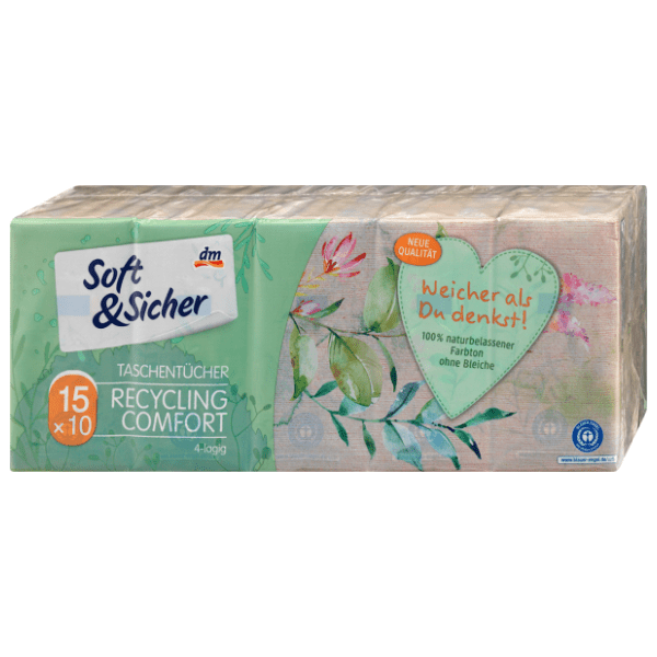 Papirne maramice SOFT&SICHER reciklirani papir 4sloja 15kom