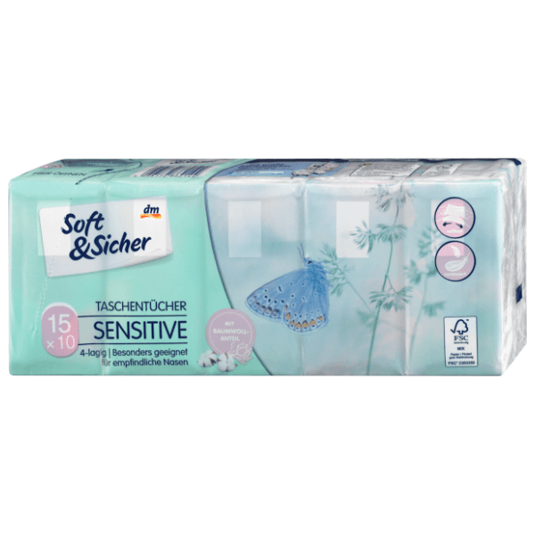 Papirne maramice SOFT&SICHER sensitive 4sloja 15kom