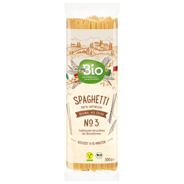 Špagete DM BIO  od osušene durum pšenice 500g