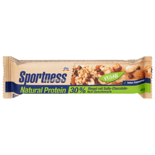 Vegan štanglica SPORTNESS Natural protein slana čokolada 40g