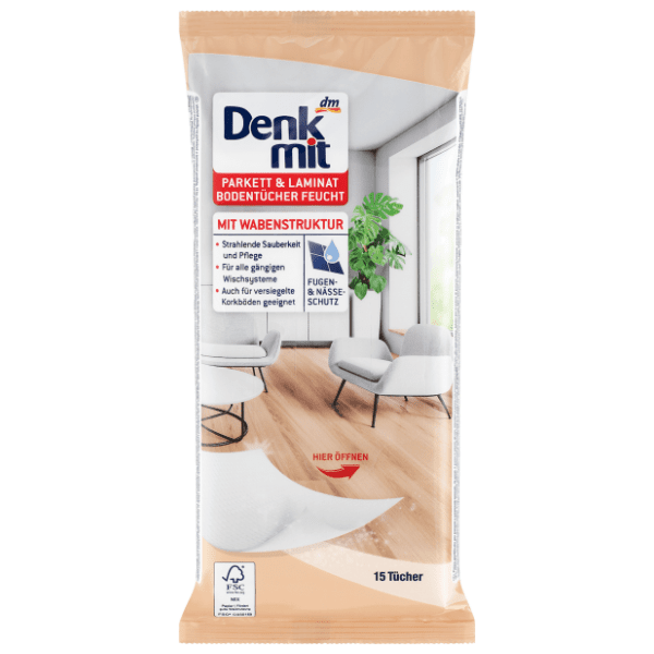 Vlažne maramice za parket i laminat DENKMIT 15kom