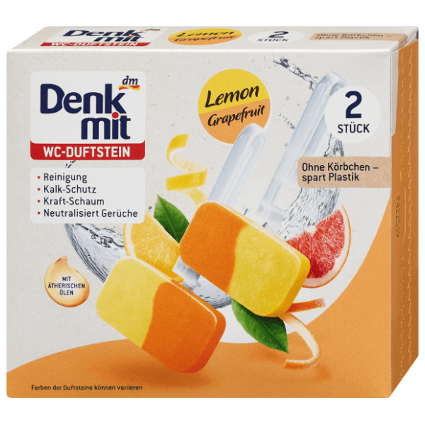 WC kamen DENKMIT limun i grejp 2x38g