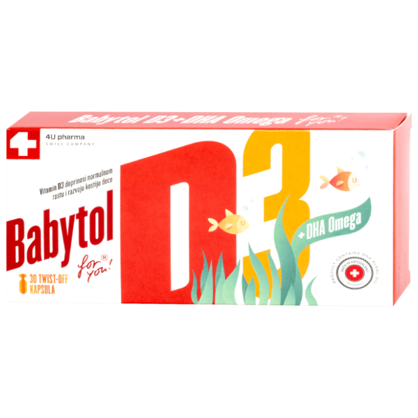4U PHARMA Babytol D3+DHA omega twist kapsule 30kom