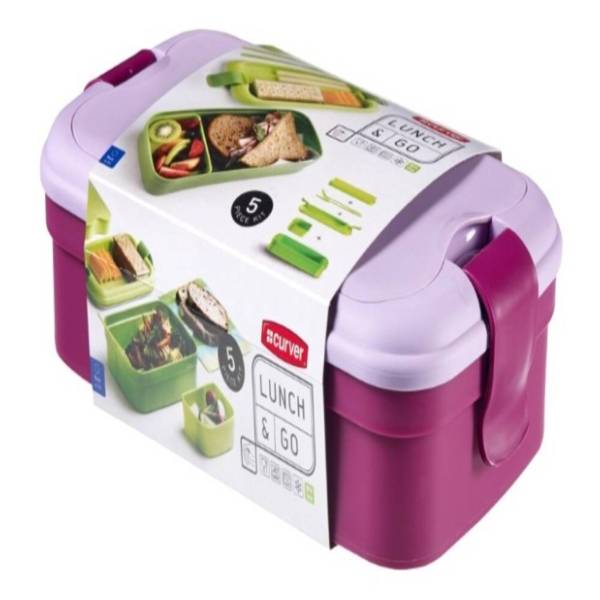 CURVER kutija za hranu sa escajgom Lunch & go 1,4l ljubičasta