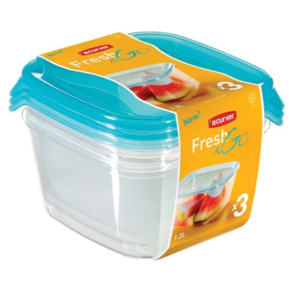 CURVER set kutija za hranu Fresh & go 3x1,2l plavi