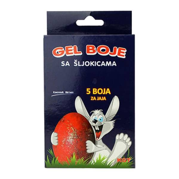 Gel boja za jaja sa šljokicama KGT 5kom