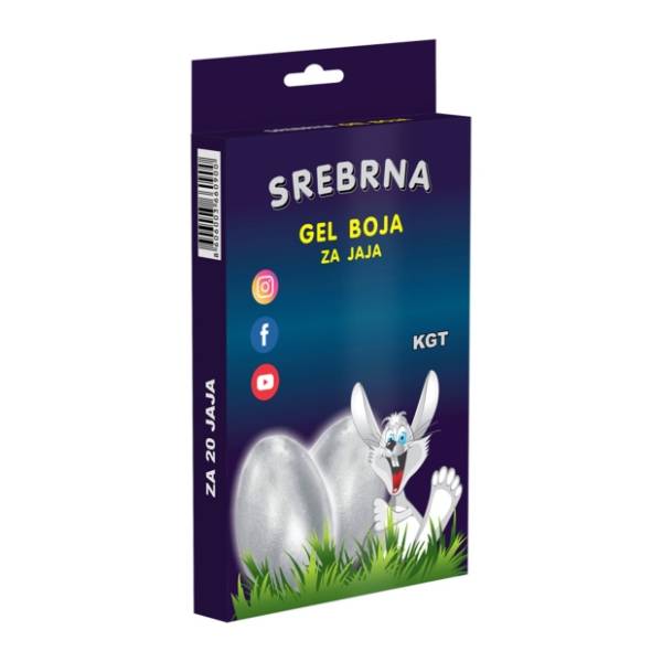 Gel boja za jaja srebrna KGT