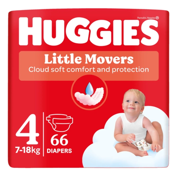 HUGGIES pelene Little Movers 4 66kom