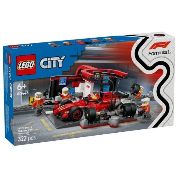 LEGO City F1 pitstop i ekipa sa Ferrari formulom 60443