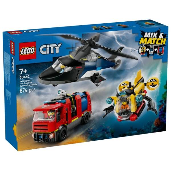 LEGO City remiks helikoptera vatrogasnog vozila i podmornice 60462