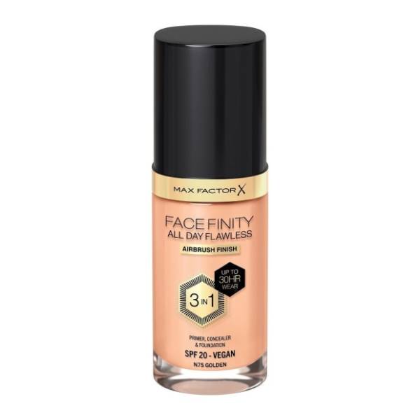 MAX FACTOR Facefinity 3in1 vegan tečni puder SPF20 75 golden