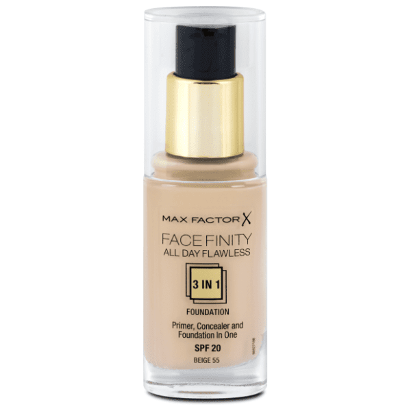 MAX FACTOR Facefinity 3u1 vegan tečni puder SPF20 55 beige