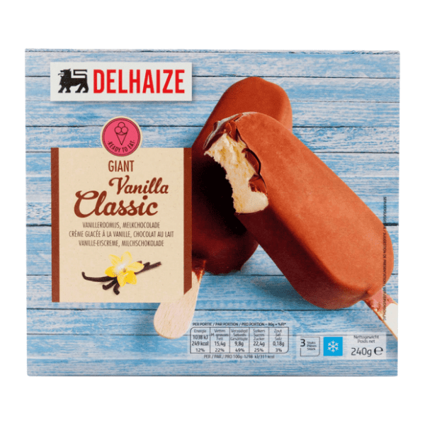 Sladoled DELHAIZE vanila čokolada 3x80g