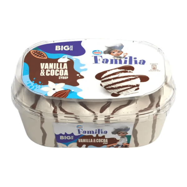 Sladoled FAMILIA vanila & cocoa sirup 900ml