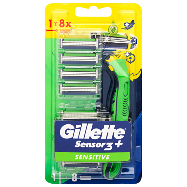 Brijač GILLETTE Sensor3+ 1kom + drška + 8 dopuna