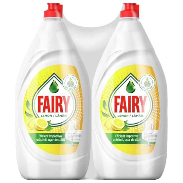 Deterdžent za posuđe FAIRY lemon 2x900ml