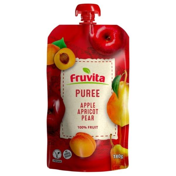 FRUVITA voćni pire jabuka kajsija kruška 180g