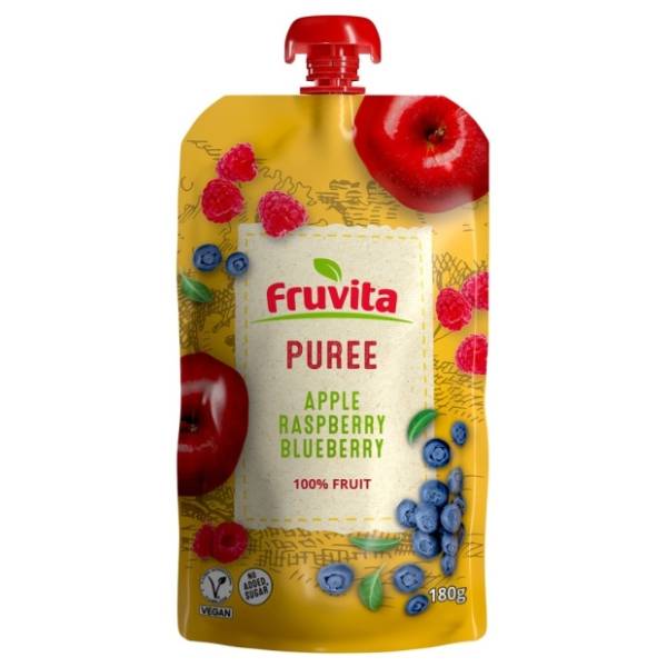 FRUVITA voćni pire jabuka malina borovnica 180g