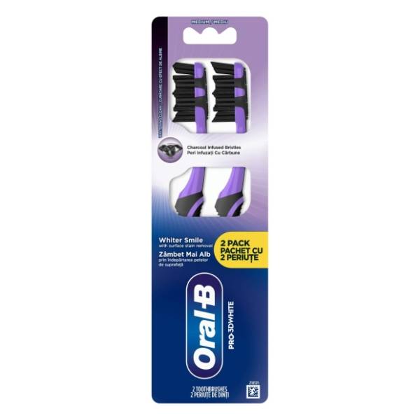 ORAL B Pro 3D whiteing charcoal četkica za zube 2kom