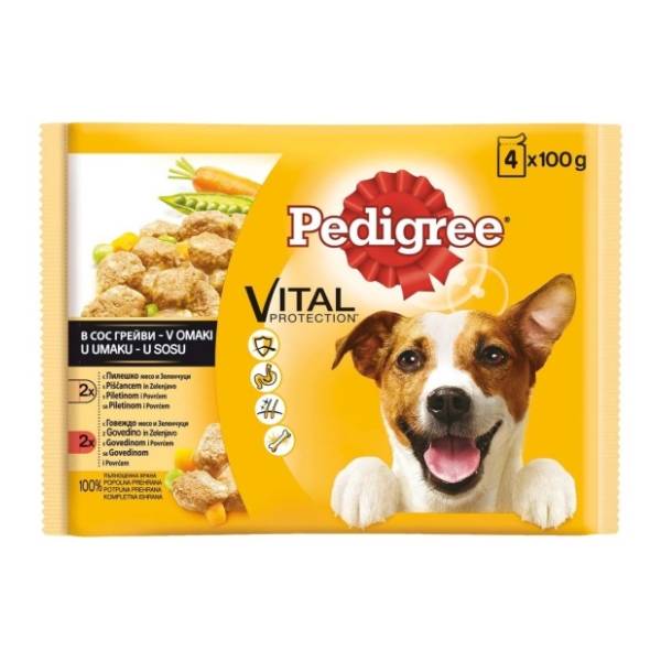 PEDIGREE hrana za pse govedina i živina 4x100g