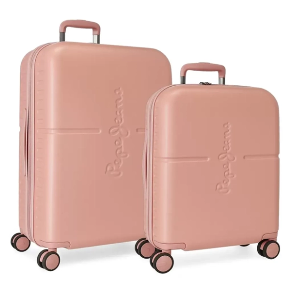 PEPE JEANS set kofera powder pink 2kom