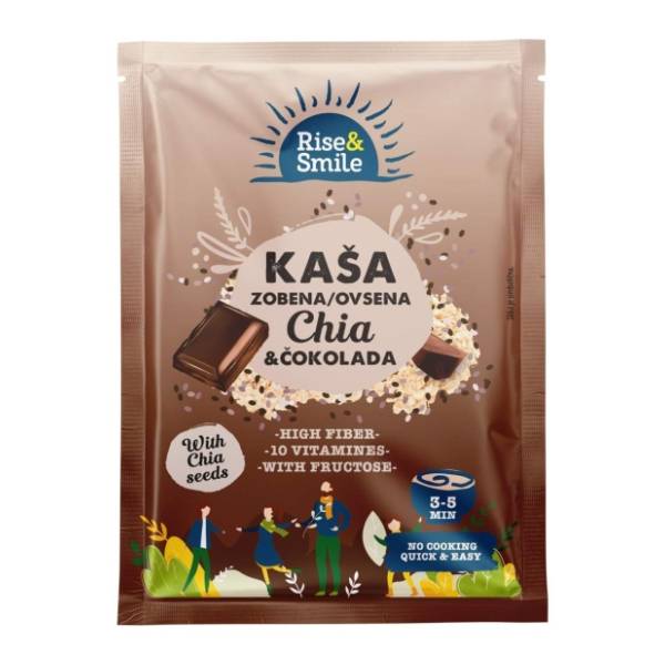 RISE&SMILE ovsena kaša čia semenke i čokolada 65g