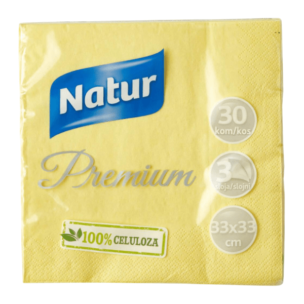 Salvete NATUR Premium žute 3sloja 30kom