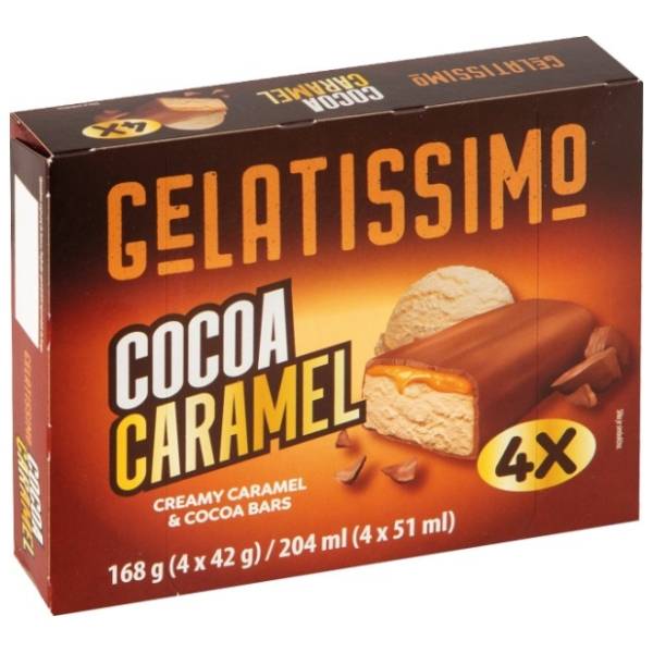 Sladoled GELATISSIMO karamel bar 4x51ml