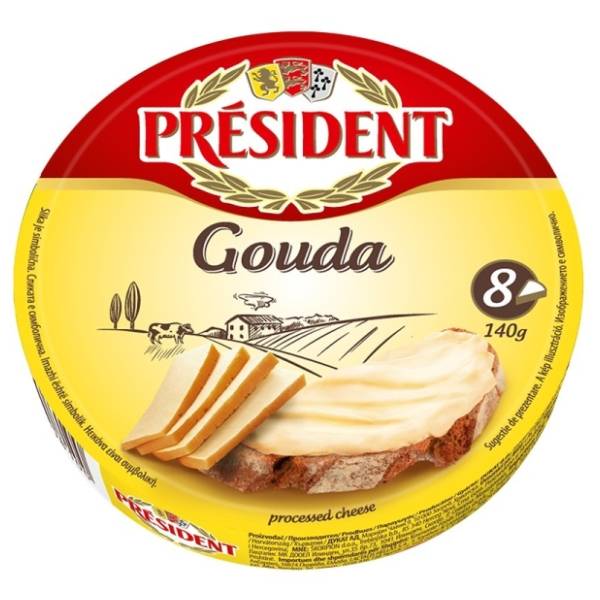 Topljeni sir PRESIDENT gauda 140g