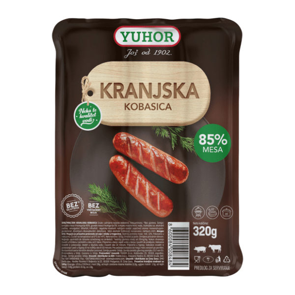 YUHOR kranjska kobasica 320g