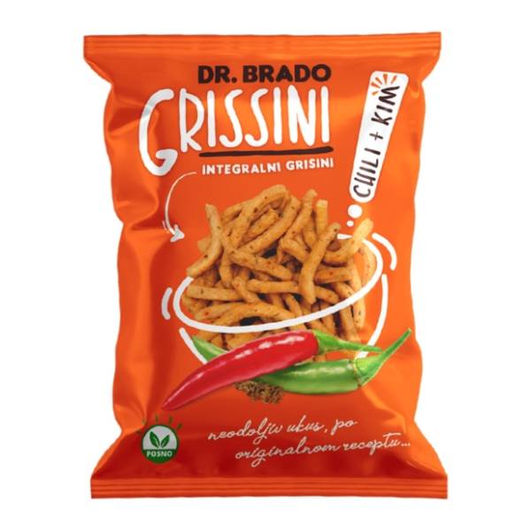 DR. BRADO grisini integralni chilli & kim 70g
