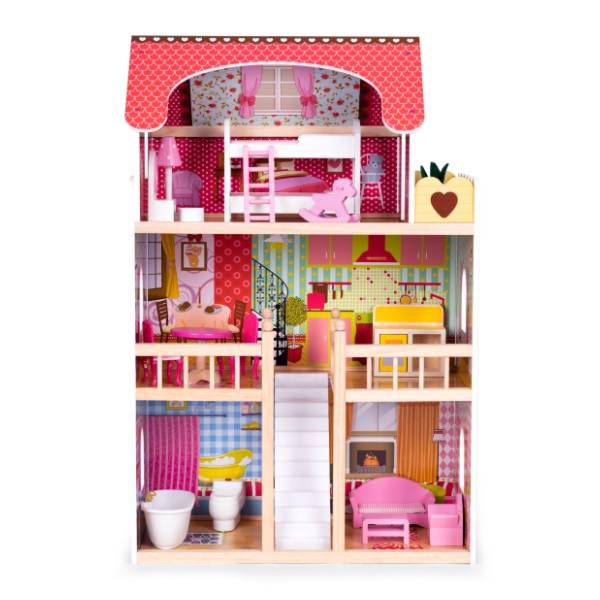 Drvena kućica za lutke na 3 sprata ECO TOYS